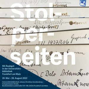 Stolperseiten. NS-Raubgut in der Universitätsbibliothek Frankfurt am Main